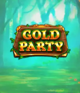 Discover the fairy-tale forest of Gold Party slot by Pragmatic Play, highlighting a charming wooden sign decorated with golden letters. The background features a misty green forest which adds a sense of mystery to the slot's theme. Ideal for fans of enchanted forest settings, promising a delightful adventure. 